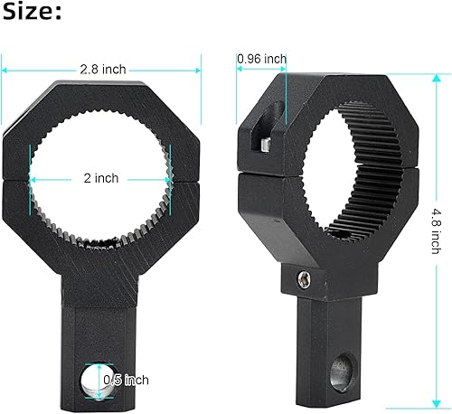 Miniatura 6 de Roykaw Soporte de montaje para luz de látigo ATV/UTV/SXS, soporte de bandera, abrazaderas de jaula enrollable para barra redonda de