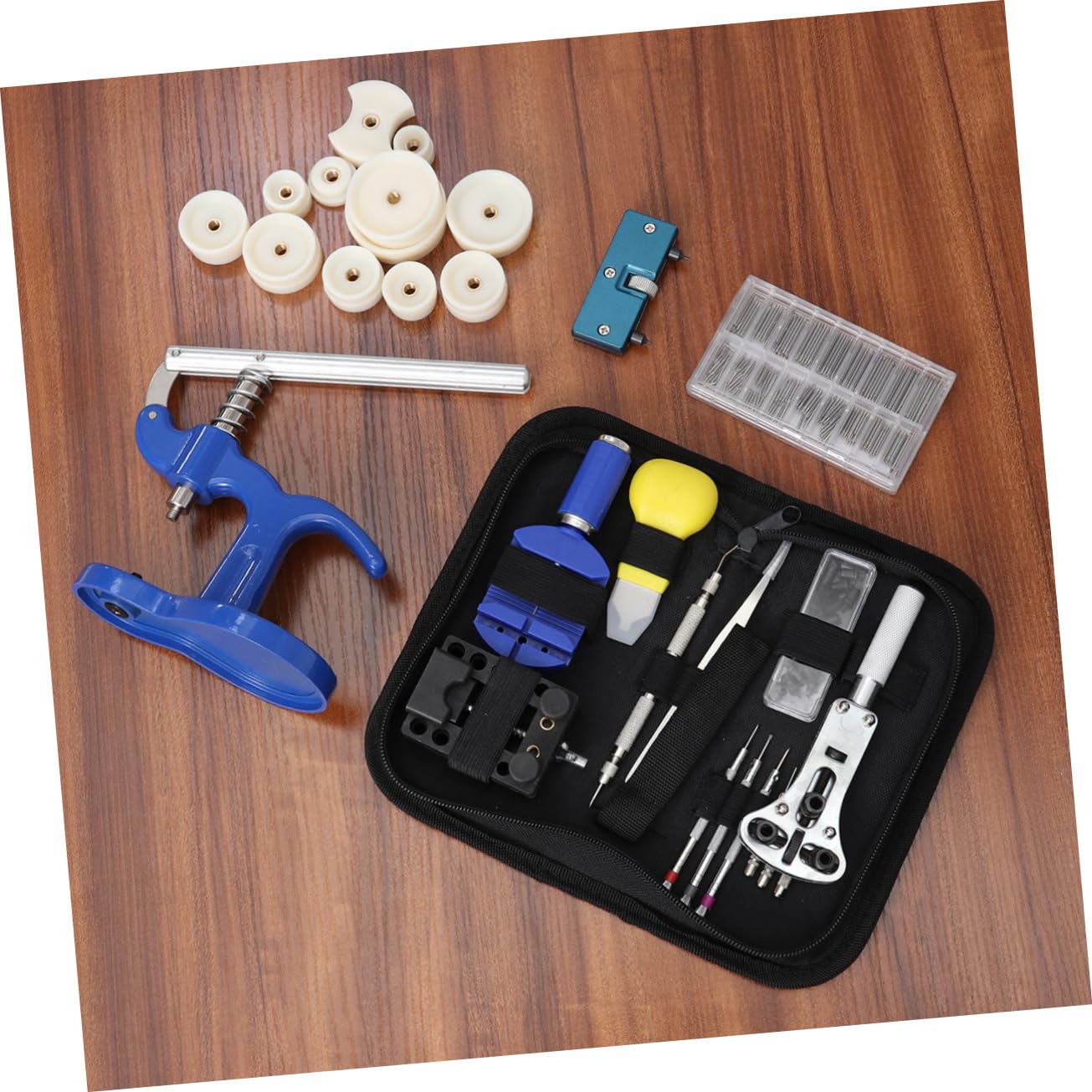 409 Piezas Kit de Herramientas de reparación de Relojes Herramienta de Correa de Reloj eliminación del Enlace del Reloj Kit reparación Relojes Atornillador de bateria Reloj abridor