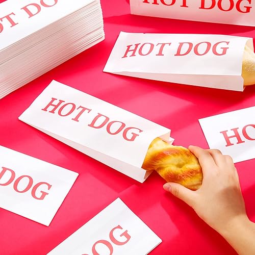 Miniatura 5 de 500 fundas de papel para perros calientes para perros calientes, bolsa de papel para perros calientes y hamburguesas, bolsas de papel para perritos