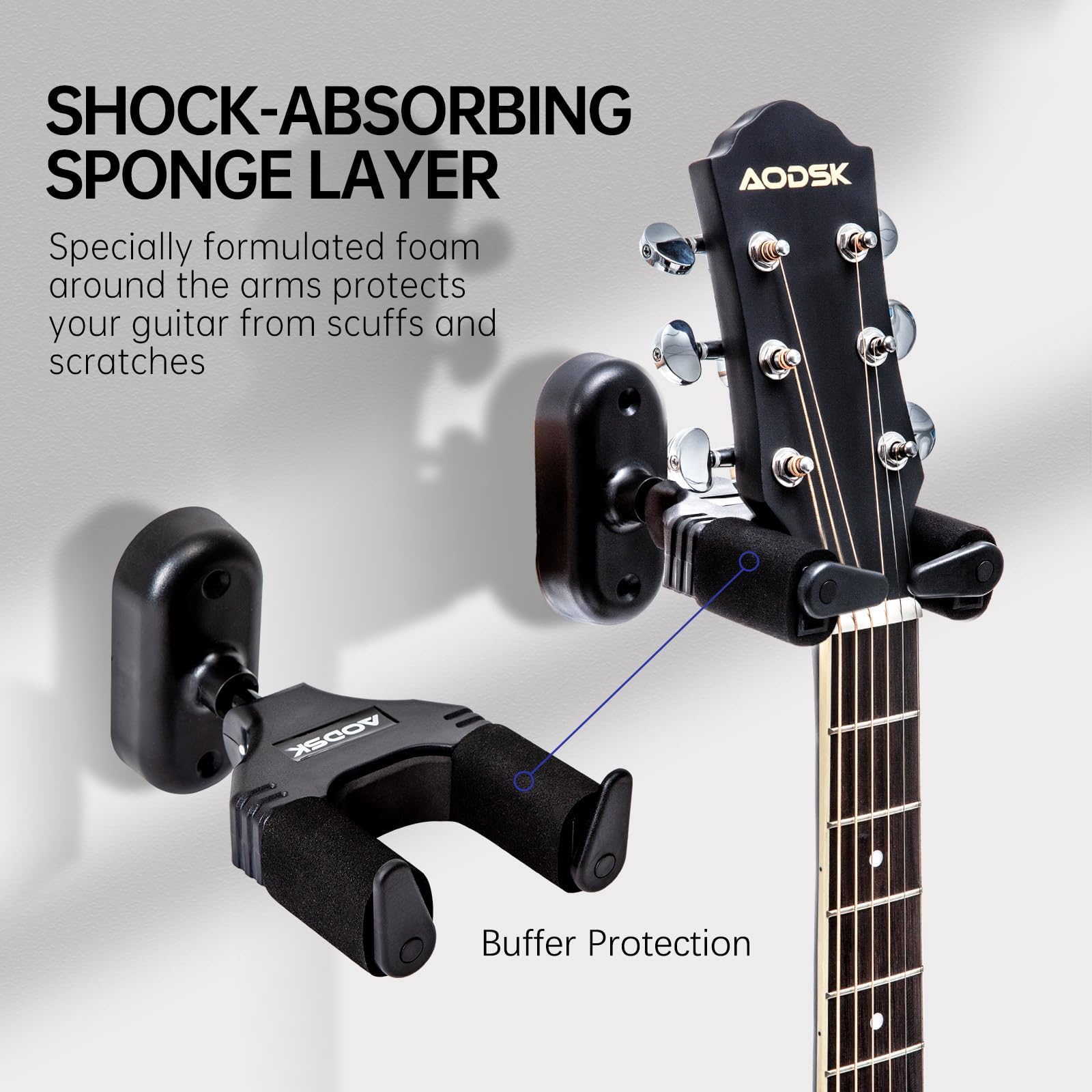 AODSK Soporte de pared para guitarra, paquete de 3