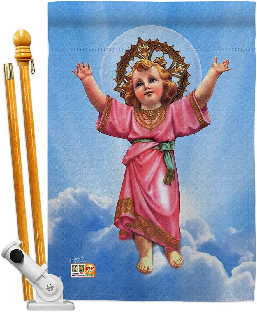 Divine Baby Jesus House Flag Religious Faith Hope Grace Peace Dove Christian Religion Easter Small Decorative Gift Yard Banner Made In USA 28 X 40