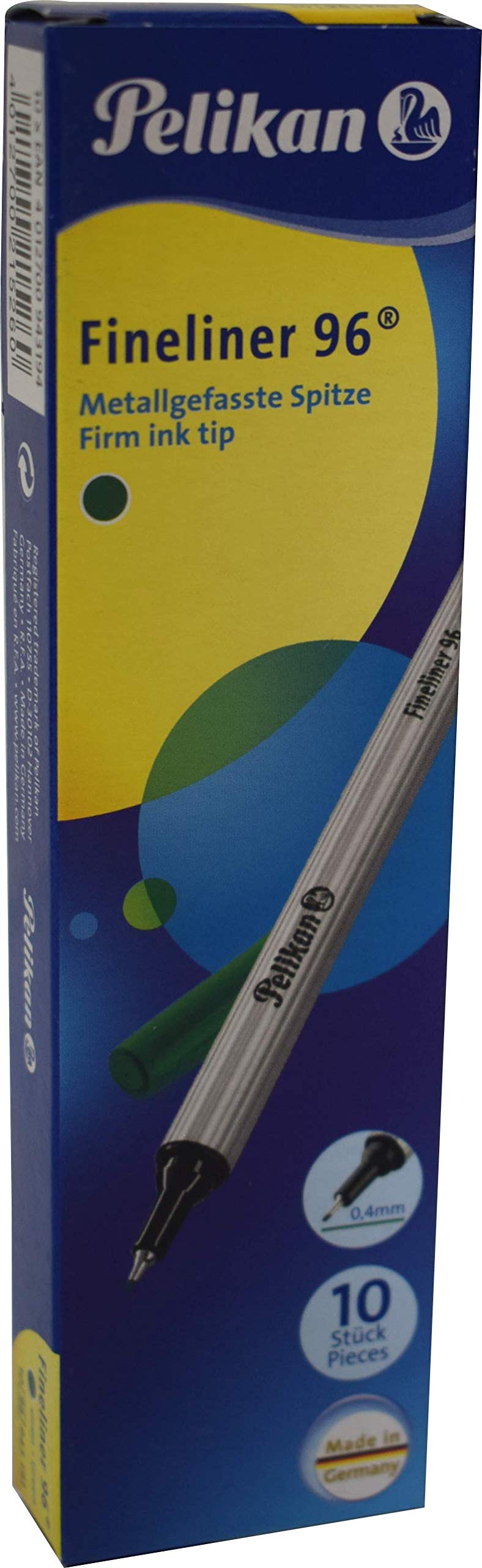 Herlitz Pelikan Fineliner 96® Blue, Pack of 10 in Box Pack of 10 Green