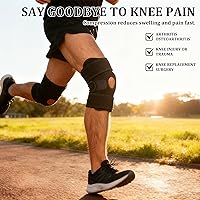 Vista 2 de YIBLBOX Rodillera para mujeres y hombres con estabilizadores laterales, rodilleras para dolor de rodilla, ACL MCL, artritis, alivio del dolor