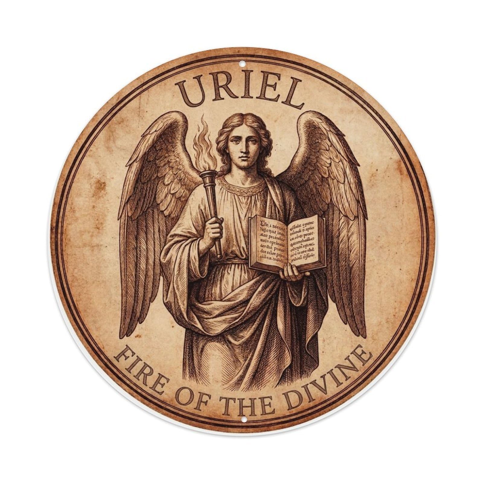 Fire of The Divine Illumination Archangel Uriel Metal Tin Sign
