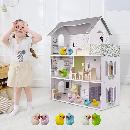 Miniatura 10 de Paquete de 36 dijes de pato pequeño cuentas de resina de pato pequeño para decoración de slime, casa de muñecas, adornos de manualidades