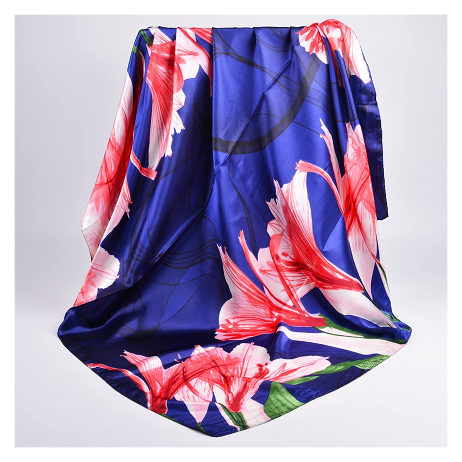 Pañuelo de Seda Moda Mujer Moda Vacaciones Chal Suave al Aire Libre impresión Disponible Verano Primavera protección Solar Bufanda (Color : Purple, Size : 1) (Purple 1)