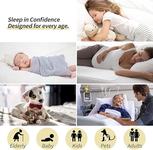 Miniatura 5 de CoolShields - Almohadilla de cama impermeable lavable de 34 x 36 pulgadas (paquete de 1), almohadilla de cama para incontinencia con 8 tazas de