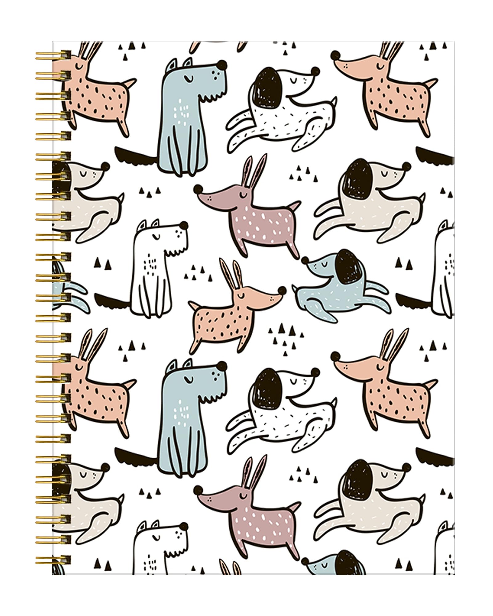 Spiral Journal Notebook for Women,A5 College Ruled Notebooks 6"x 8.4",120 Pages Lined Journal with Premium Thick Paper,Perfect for School Office Home Gifts(Cute Dogs)