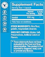 Vista 2 de The Vitamin Shoppe Inositol 650MG, apoya el hígado saludable celular (100 cápsulas)