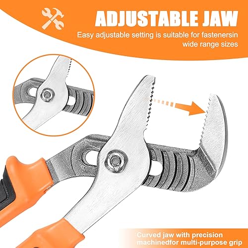 Miniatura 5 de FASTORS Juego de 7 alicates ajustables para llaves y juntas, juego de alicates de lengüeta y ranura con juego de llaves ajustables para reparación