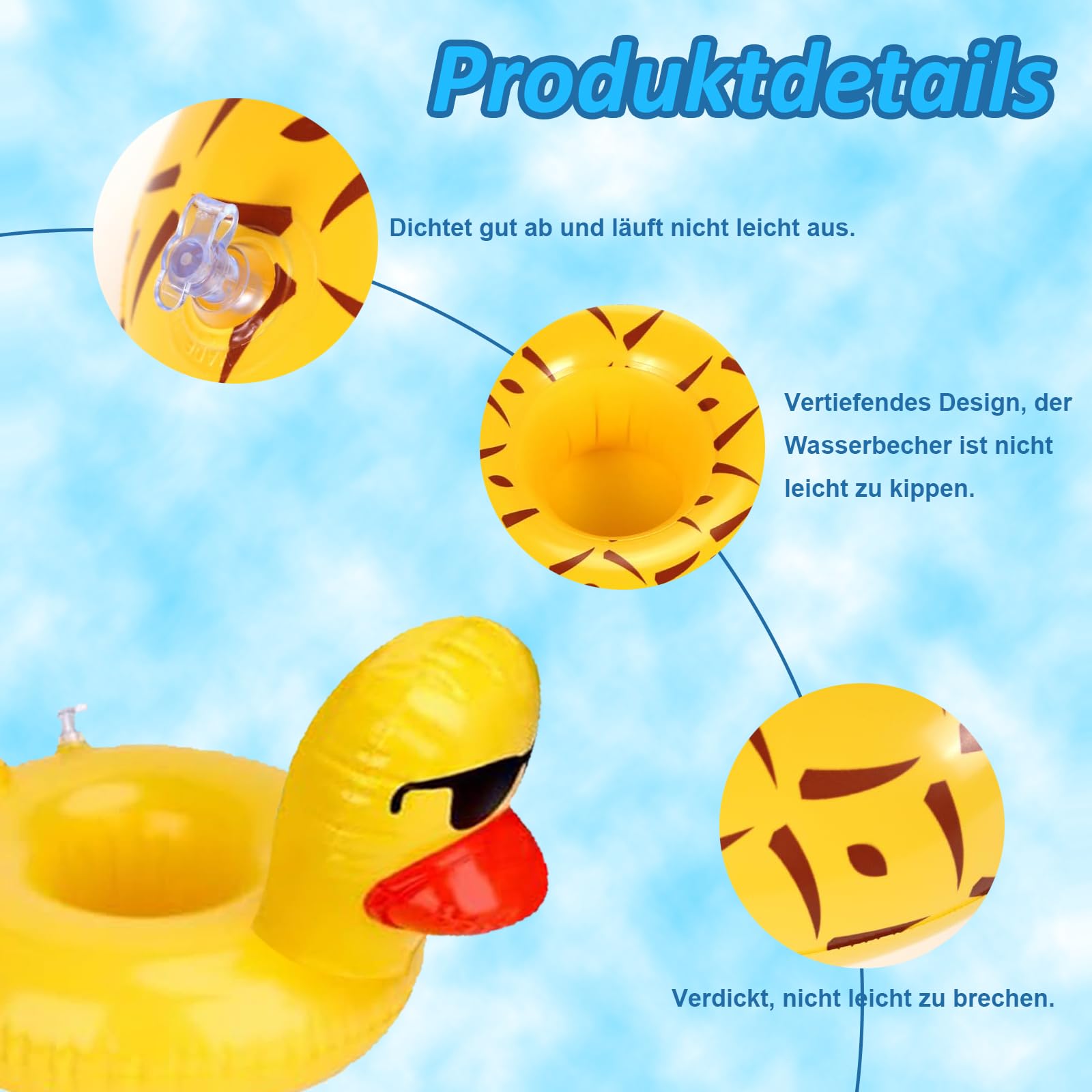2 Portabottiglie Gonfiabili Per Piscina, Forma Di Animale, In PVC Resistente, Per Bevande E Snack, Accessori Estivi Per Feste In Acqua