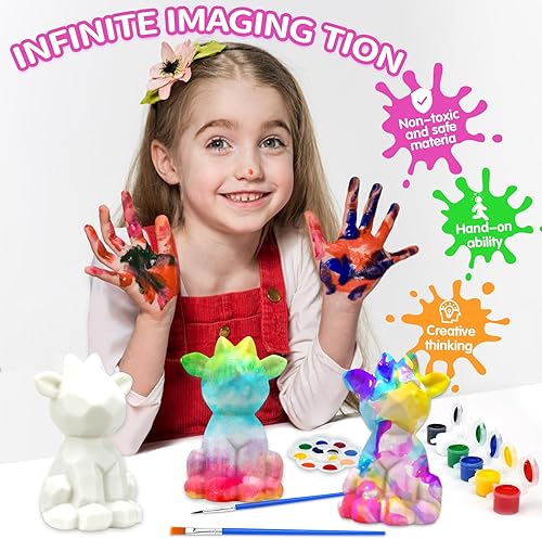 Miniatura 2 de Pinta tu propio kit de lámpara de ciervo, 1 pieza, kits de pintura geométrica para niñas y niños de 4, 5, 6, 7, 8, 9, 10, 11, 12+, suministros de