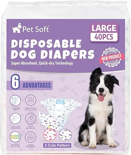 Miniatura 10 de Pet Soft Pañales desechables para perras  Pañales desechables para perritos con indicador de humedad, pañales para cachorros y gatos, súper
