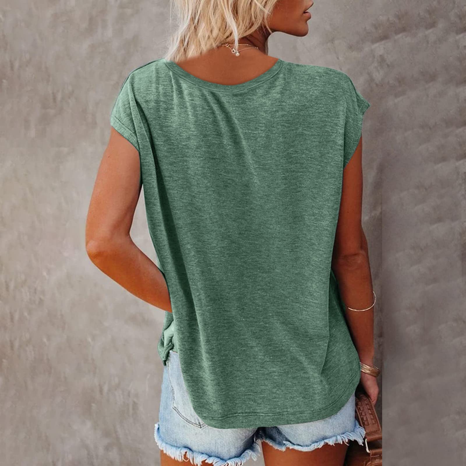 Kanpola bluzka damska na lato, elegancka, dekolt w serek, bluzka z krótkim rękawem, modna bluzka na wiosnę i lato, oversize, dla nastolatek, dziewcząt, tunika, luźna, bluzka, topy, letnie koszulki,