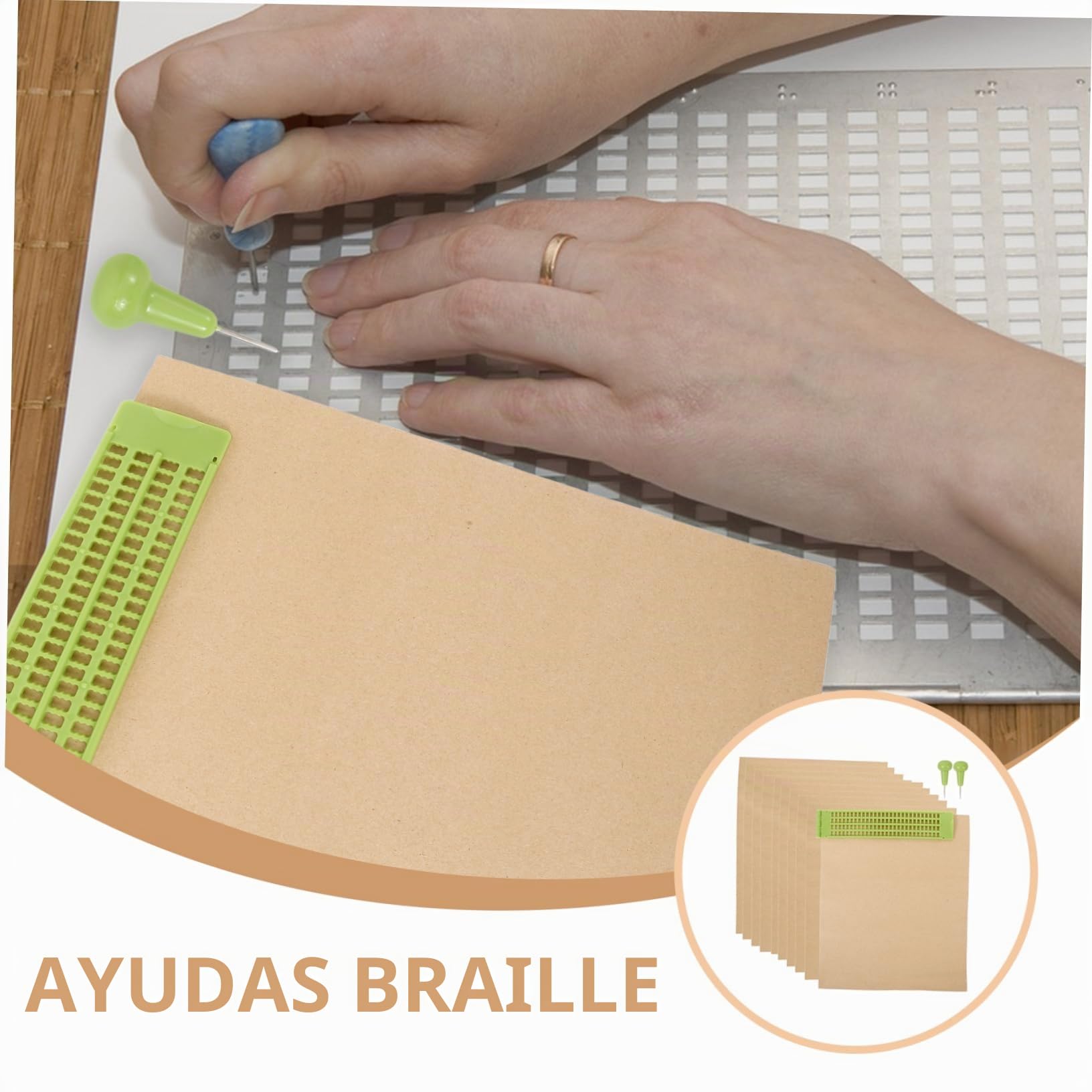 Juego De Escritura En Tablero Braille De 4 28 Hojas De Plástico Para Escribir En Braille A Ciegas Lápiz Óptico