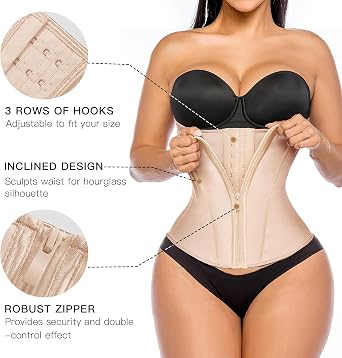 YIANNA Waist Trainer for Women Latex Tummy Control Waist Cincher Corset