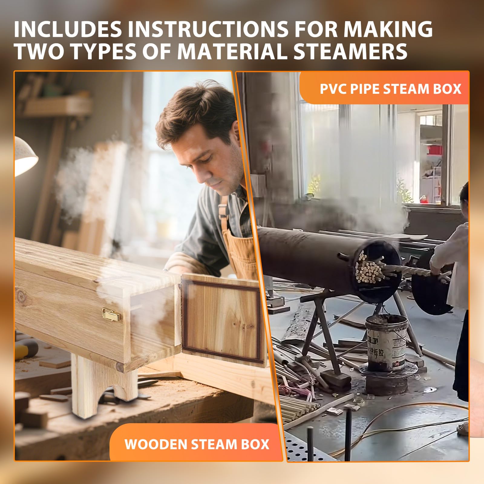 Generador de vapor para doblar madera, kit de vapor eléctrico de madera de 1000 W con potencia de 9 etapas, control remoto de 10 m, triple seguridad, caja de vapor de 3 L para proyectos de madera y
