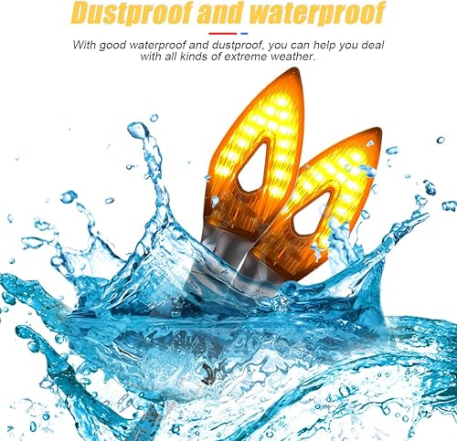 Miniatura 3 de 4 luces indicadoras de giro para motocicleta, bombillas LED de 12 V, lámpara de giro para motocicleta, freno ámbar en forma de rombo, luz de