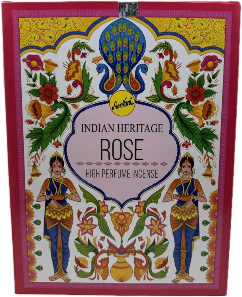 SreeVani Incense Sticks |Indian Heritage|High Perfume| Gift Pack of 12(15g ea.) -Rose, Brown, 8906037225510