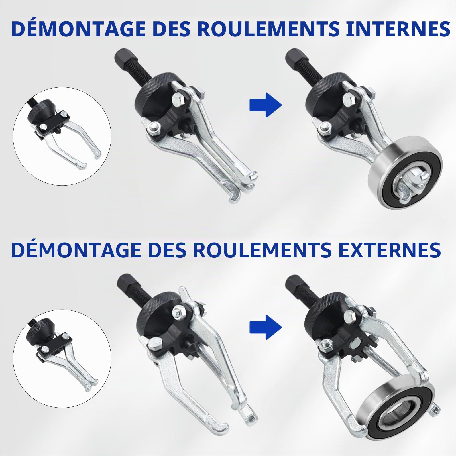 BOOMSTART Kit d'outils de 16 pièces avec marteau à glissement, extracteur de bosse, de moyeu et de roulement, mâchoires internes et externes 2/3 pour voitures et camions