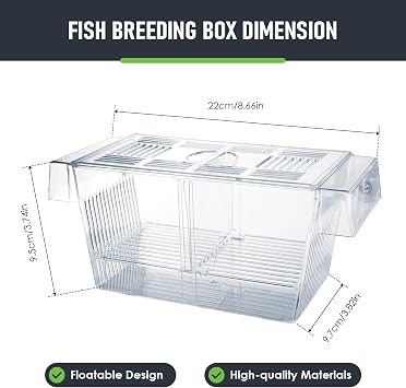 Fish Breeding Box, Aquarium Breeding Box for Fish Tank with Suction Cups