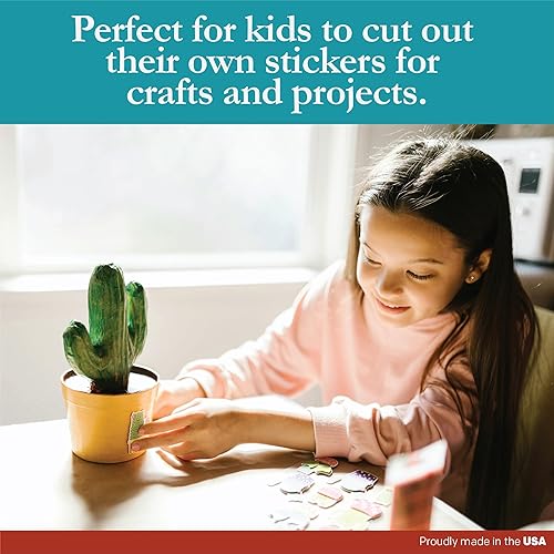 Miniatura 6 de Premium Label Supply Papel adhesivo blanco, sin ranura trasera, 8.5 x 11 pulgadas, compatible con láserinyección de tinta, 1 por hoja, 100 hojas