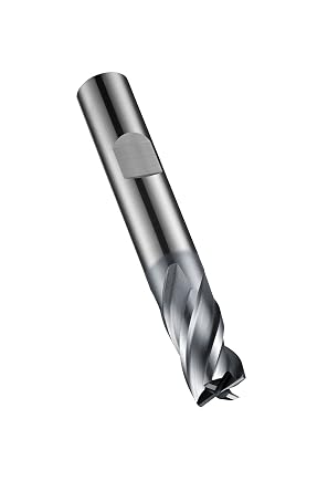 Dormer S804HB25.0 Shank End Mill, Weldon Shank, ALCRONA Coating, HM, 25 mm Head Diameter, 25 mm Shank Diameter, 32 mm Flute Length, 121 mm Full Length