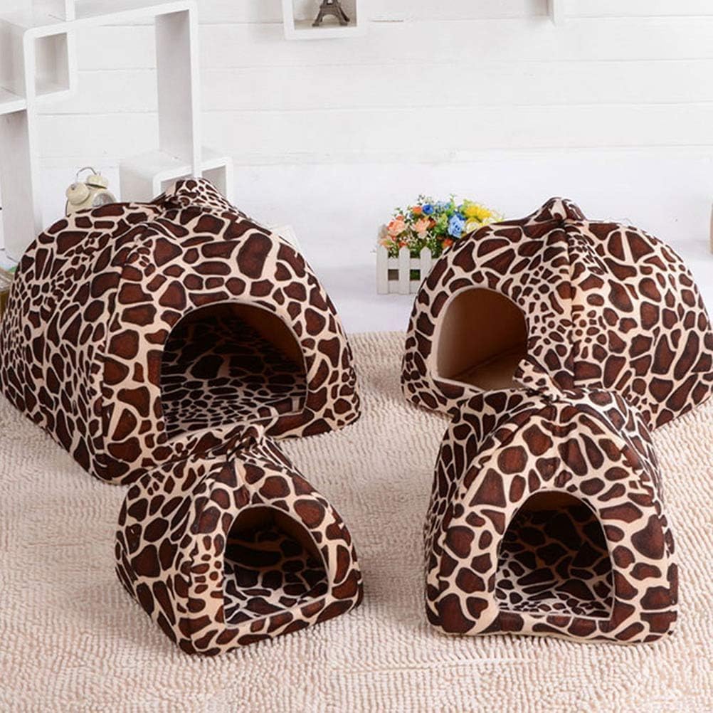 Daycount Pet Dog Cat House Tent Kennel, Puppy Cute Cat Bed Winter Warm Soft Majestic Foldable Animal Rabbit Guinea Pig Hamster Cave for Small Medium Large Pets (S: 10.2 X 10.2 X 11 INCH)