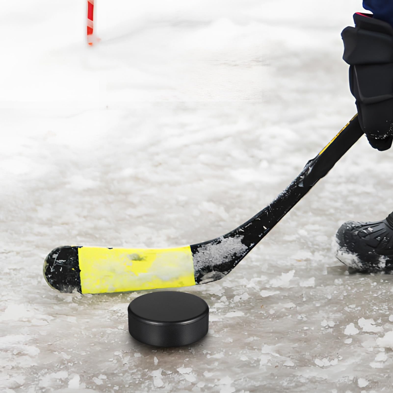 Palet Rondelle De Hockey en Salle Rondelles De Hockey en Mousse Rondelles De Hockey Souples pour Enfants Balle Rondelles De Glace Rondelles De Hockey Noires PU Rouge
