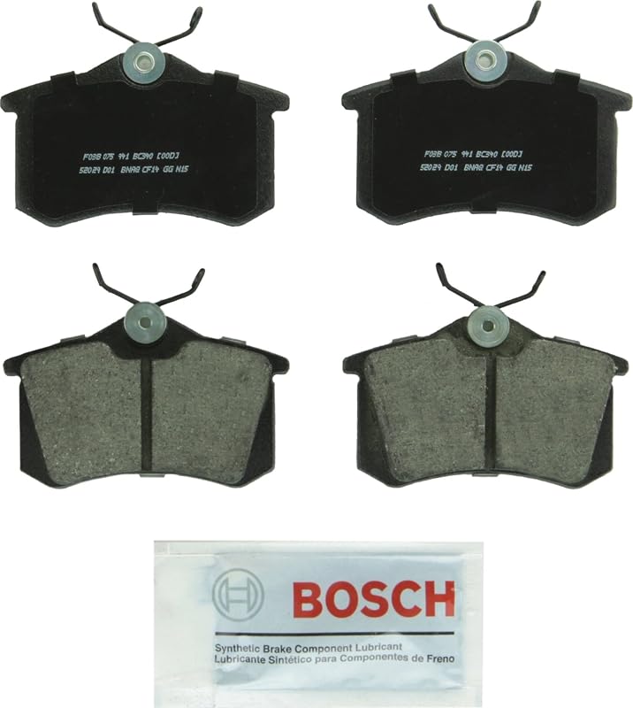 Pastilhas de freio traseiras Bosch QuietCast Ceramic BC340 para Audi e Volkswagen – Jogo para 1 eixo
