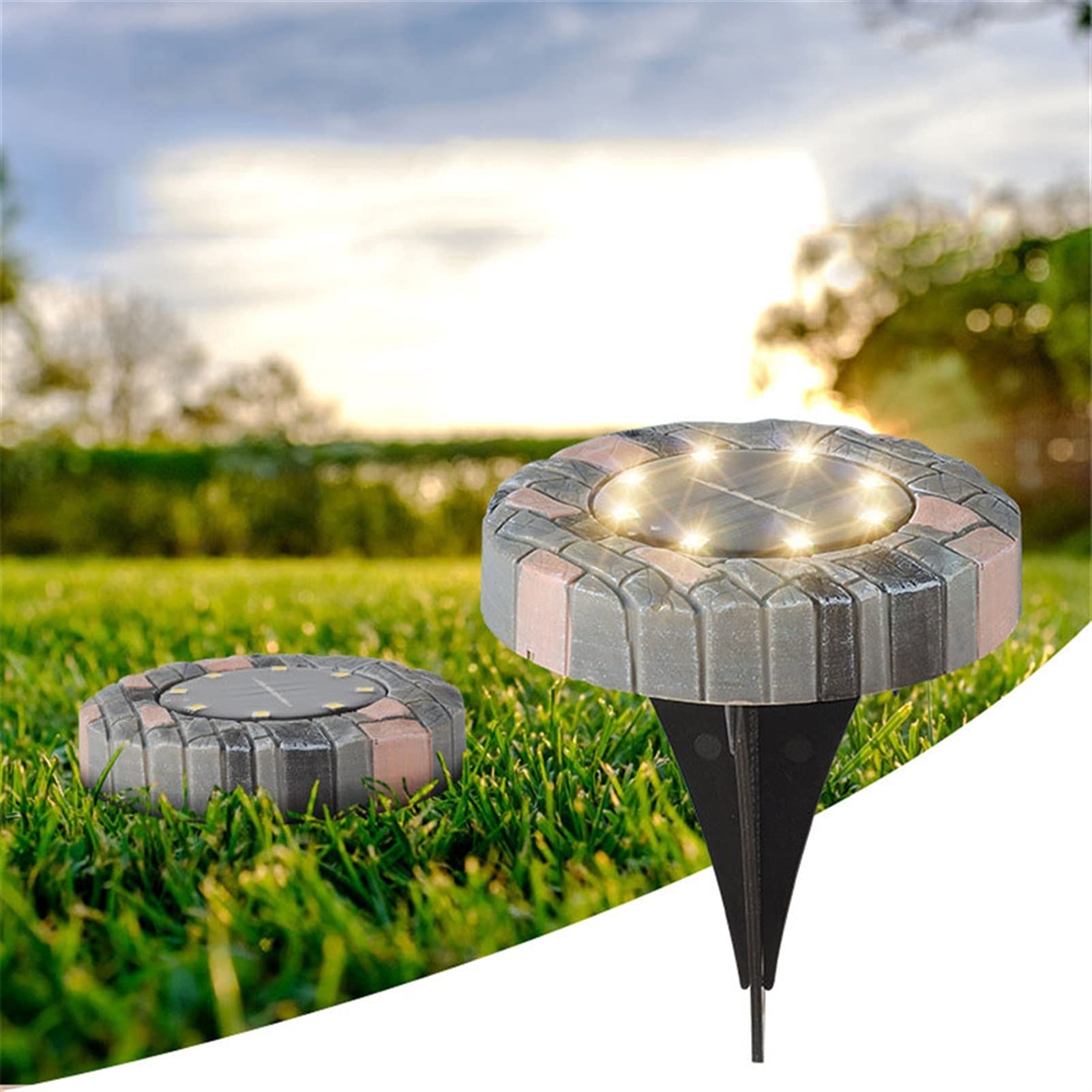 4er-Pack Solar-Bodenleuchten for den Außenbereich mit 8 LEDs, wasserdicht for den Garten, den Weg, den Garten, den Hof und den Gehweg Lampen