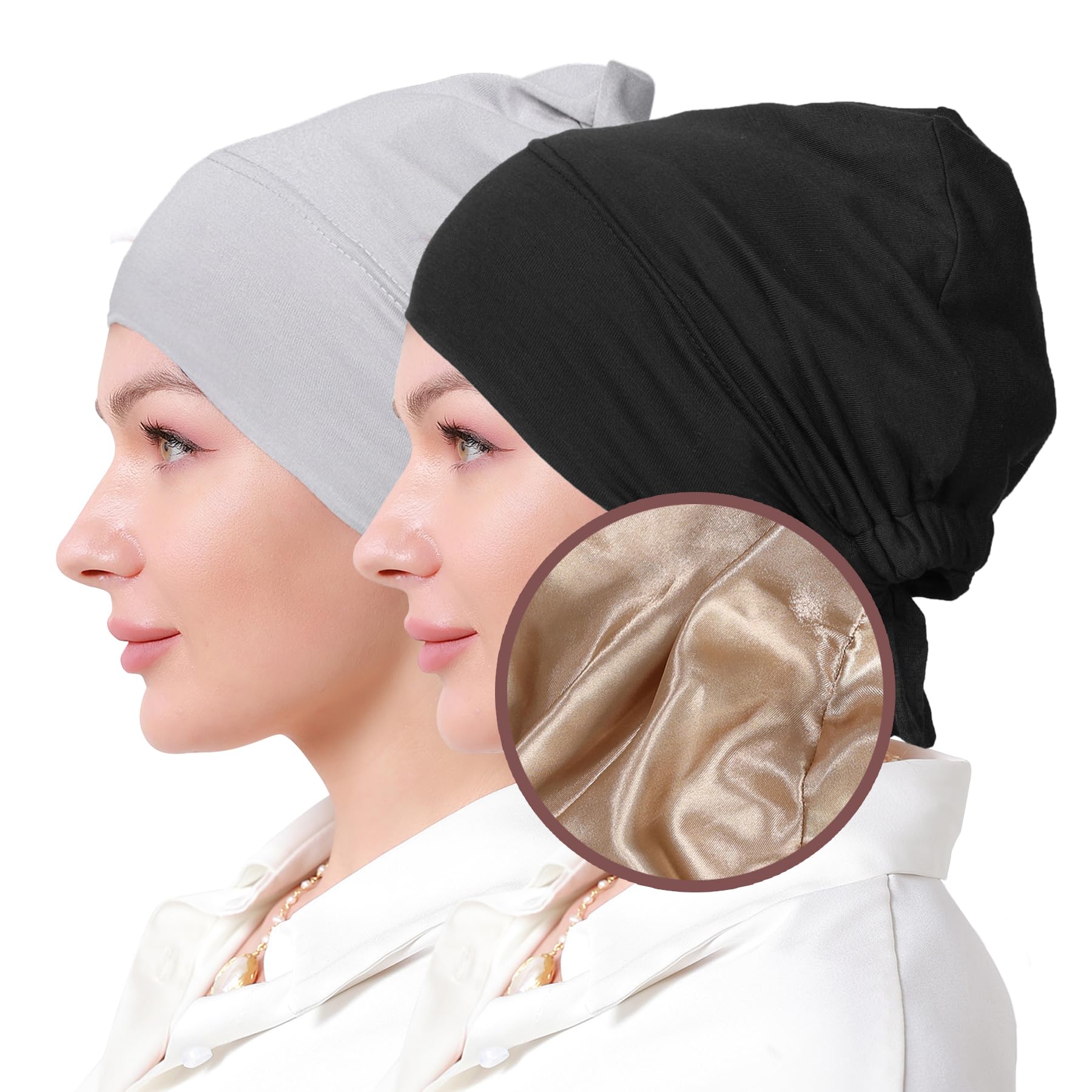 Women Under Hijab Cap Islamic Underscarf Turbans for Women Solid Color Hijab Bonnet Caps Muslim Scarf Inner Cap