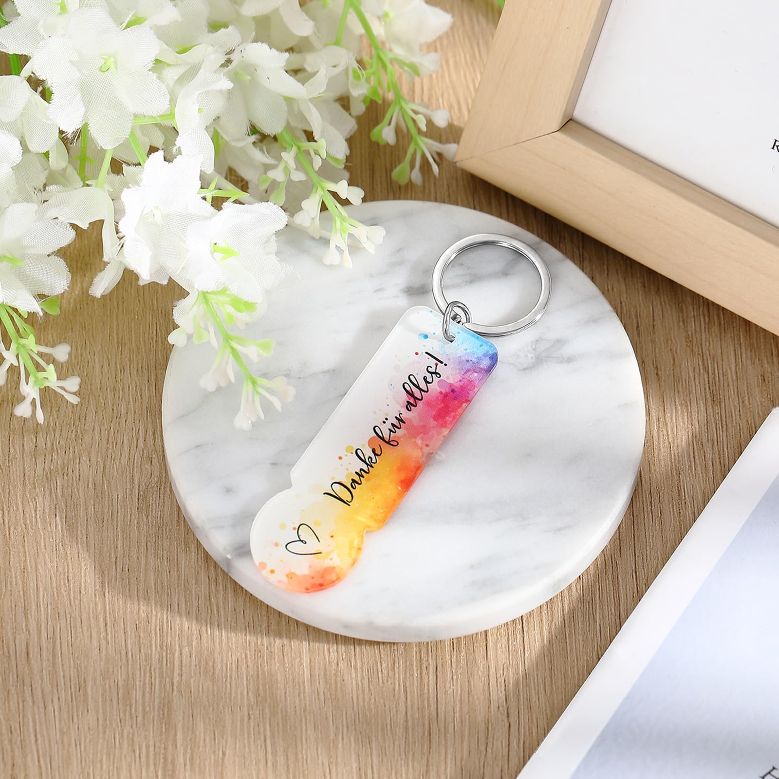 lrgnixs 20Pcs Thank You Keyring Gift,Acrylic Shopping Cart Token Keychains Thank You Keychain for for Colleagues Family Teachers,Thank You Gift for Weddings Graduations Baptisms Birthdays Christmas - Image 3