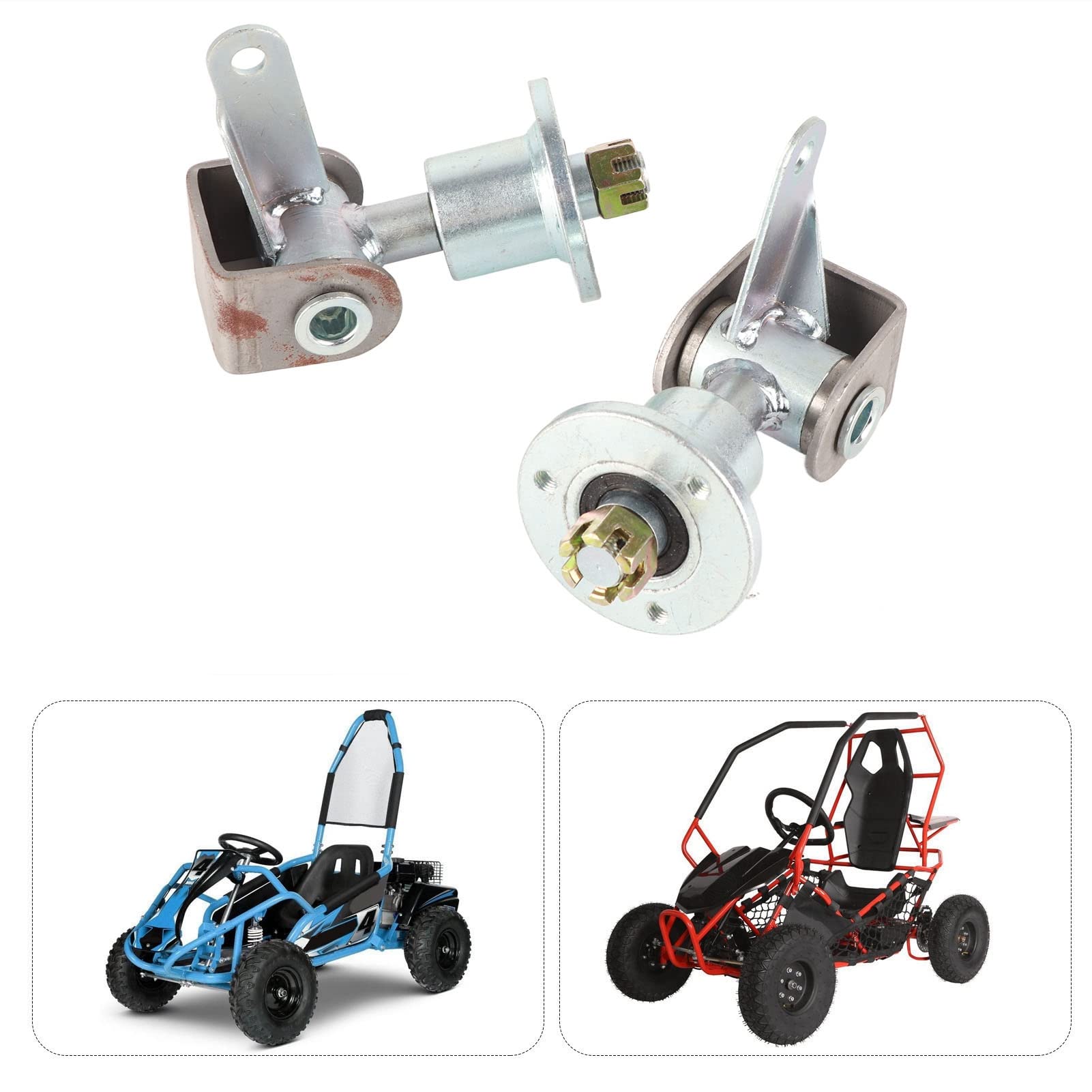 EMUKOEP de Roulement de Moyeu de Roue Avant, D'articulation de Direction 17 Mm, 3 Goujons Gauche Droite pour Pneus de 5 Pouces ATV Go Kart Quad avec Alliage D'acier Haut
