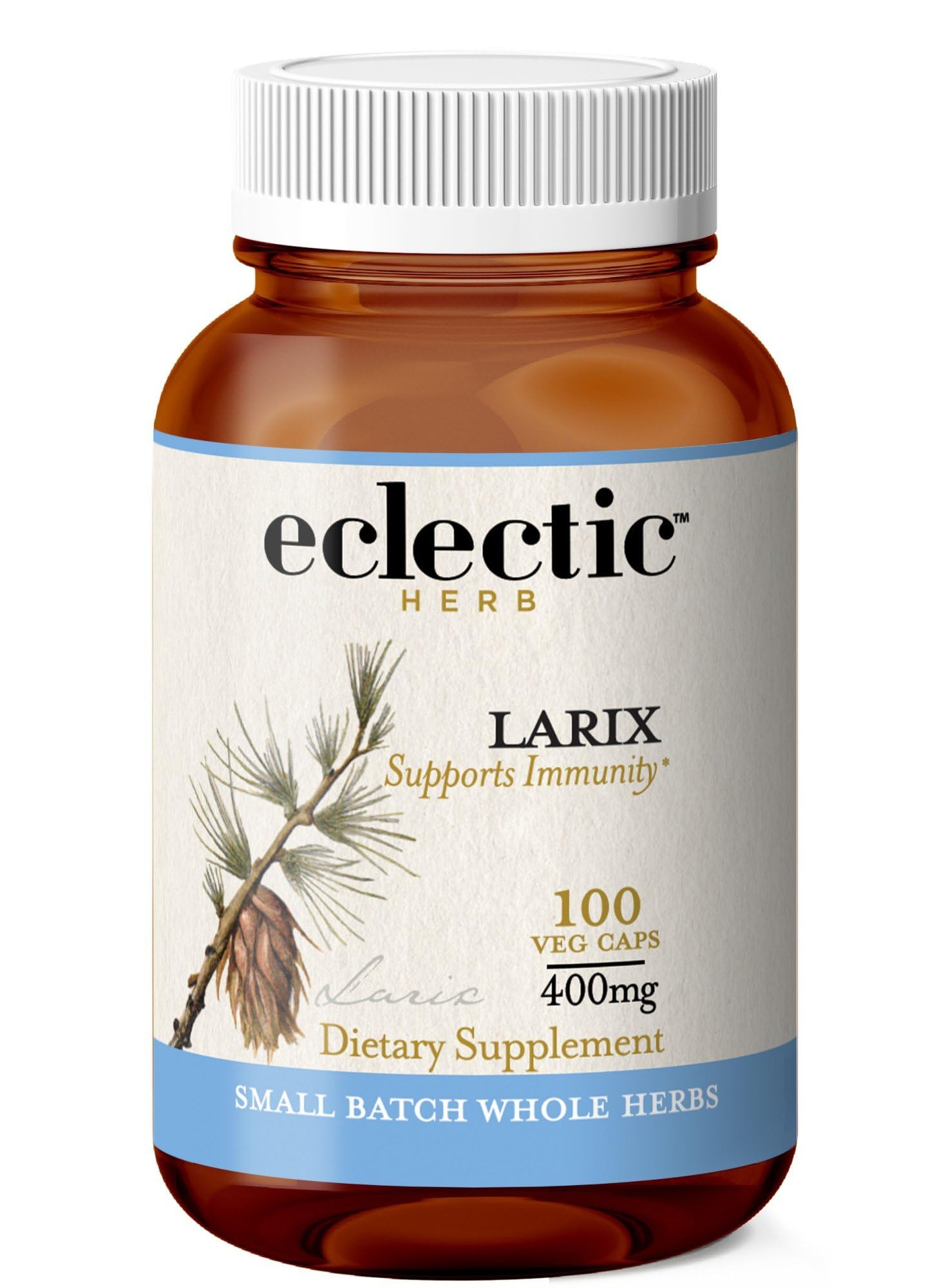 Eclectic Larix Caps with Glass, Blue, 100 Count