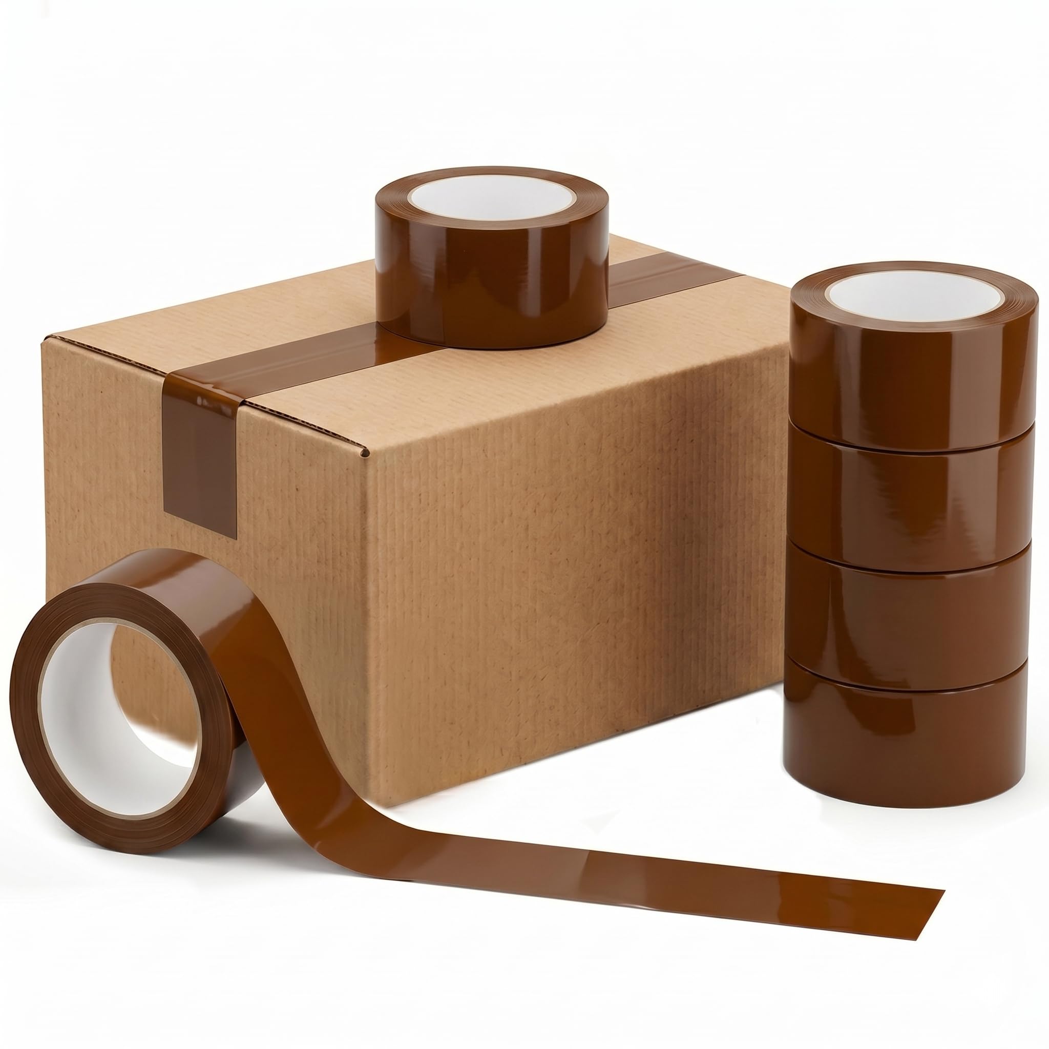 Venuscello® 36 x Parcel Packaging Tape Brown Buff Strong Adhesive Coloured Carton Sealing Tape 48mm x 66m for Packing Shipping Moving Storage Warehouse Office Use