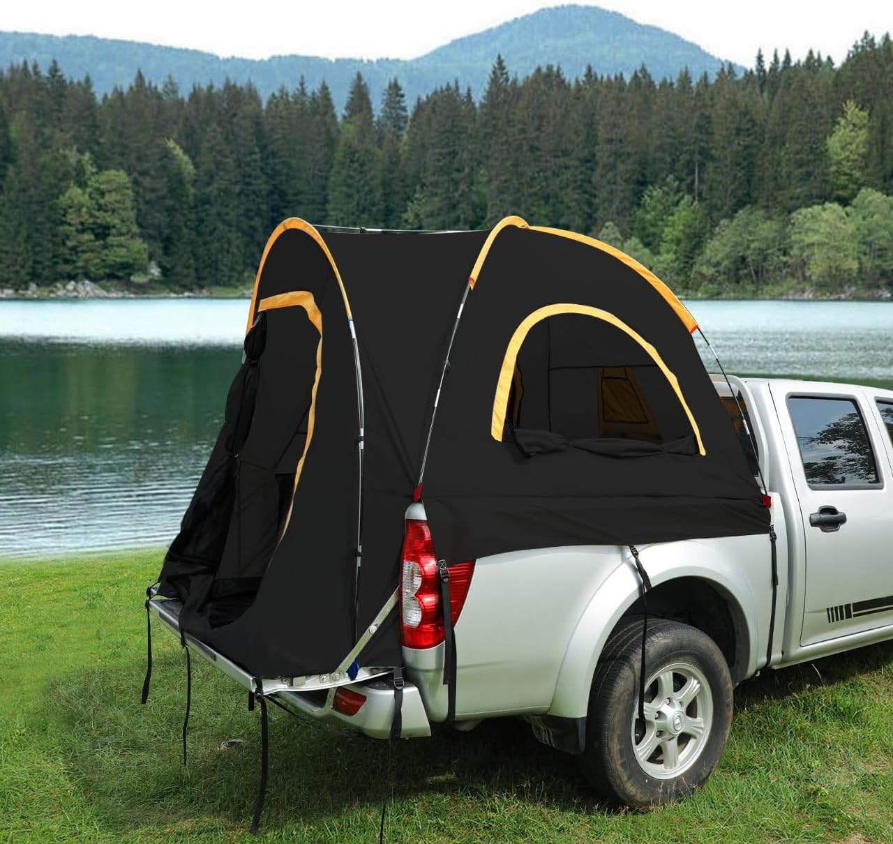 Pickup Truck Blackout Tent for for 5.5 FT Bed, 2 Person, NO Rainfly, Waterproof PU2000mm, Camping, Hiking, Fishing, Foldable, Easy Setup, Black