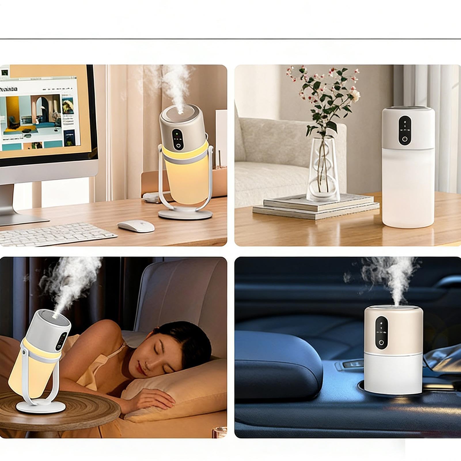 Kleine Raumbefeuchter Für Das Schlafzimmer | 300ml Tragbarer Leiser Haushaltsartikel mit LED-Licht,Luftbefeuchter Für Schlafzimmer,Für Senioren, Kinder, Pflanzen, Zuhause, Büro, Schlaf, Erkältung, Nac
