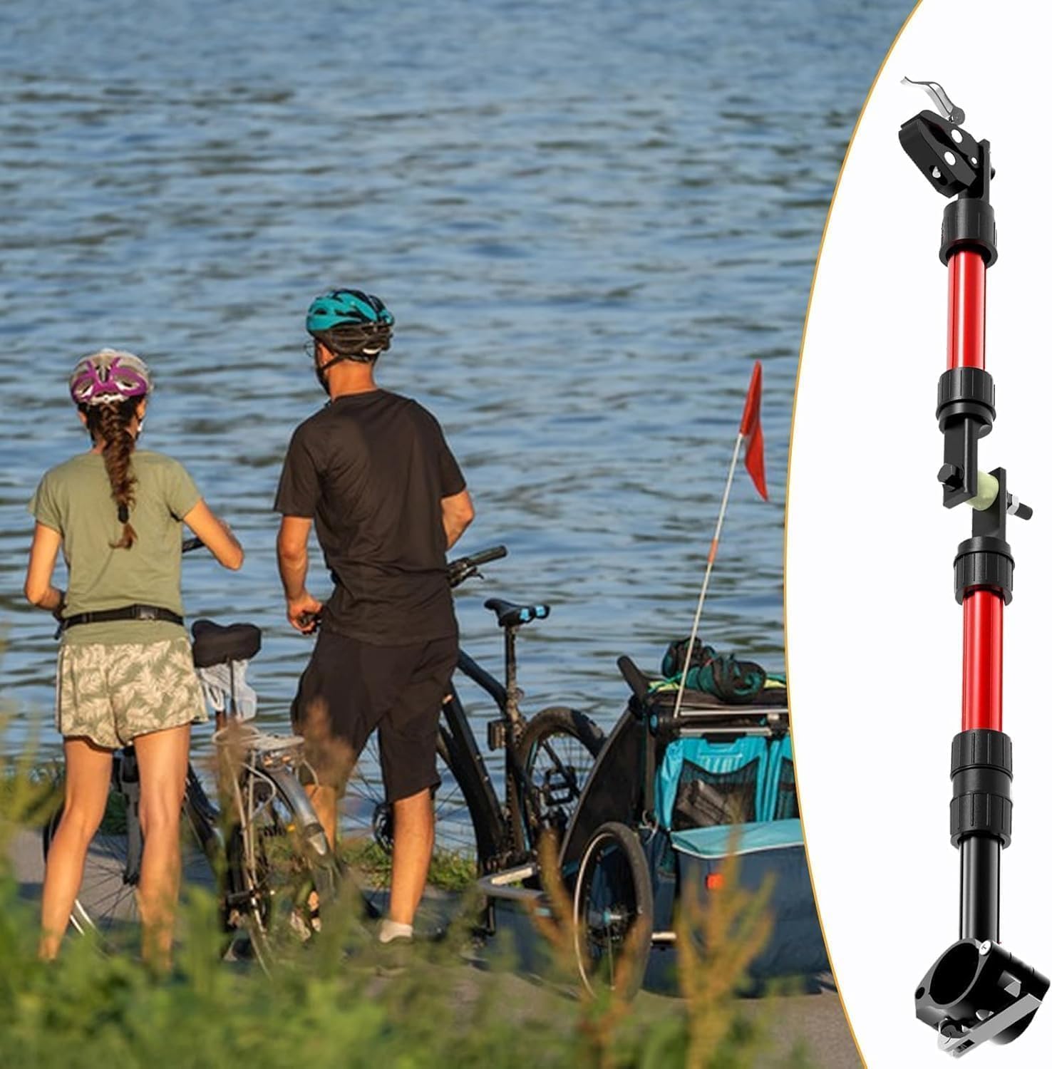 Fahrradanhängerkupplung, Anhängerkupplung, um 270 Grad drehbarer Heckträger aus Aluminiumlegierung, 46cm, Transport von Ausrüstung für Outdoor-Abenteuer, Zubehör für Tiertransportboxen