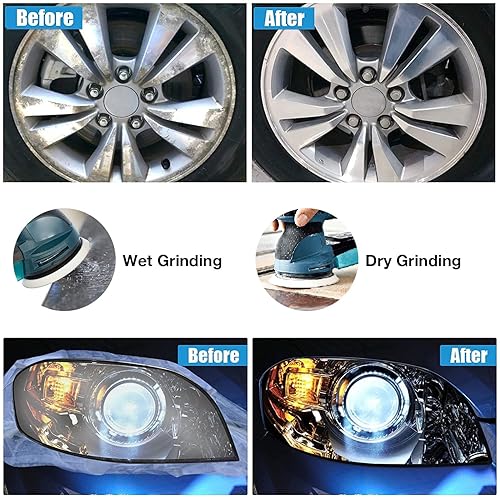 Miniatura 6 de Depvko Papel de lija de grano de agua 60801001503206001000120025004000700010000 y juego de almohadillas de respaldo de 5 pulgadas, disco de lijado