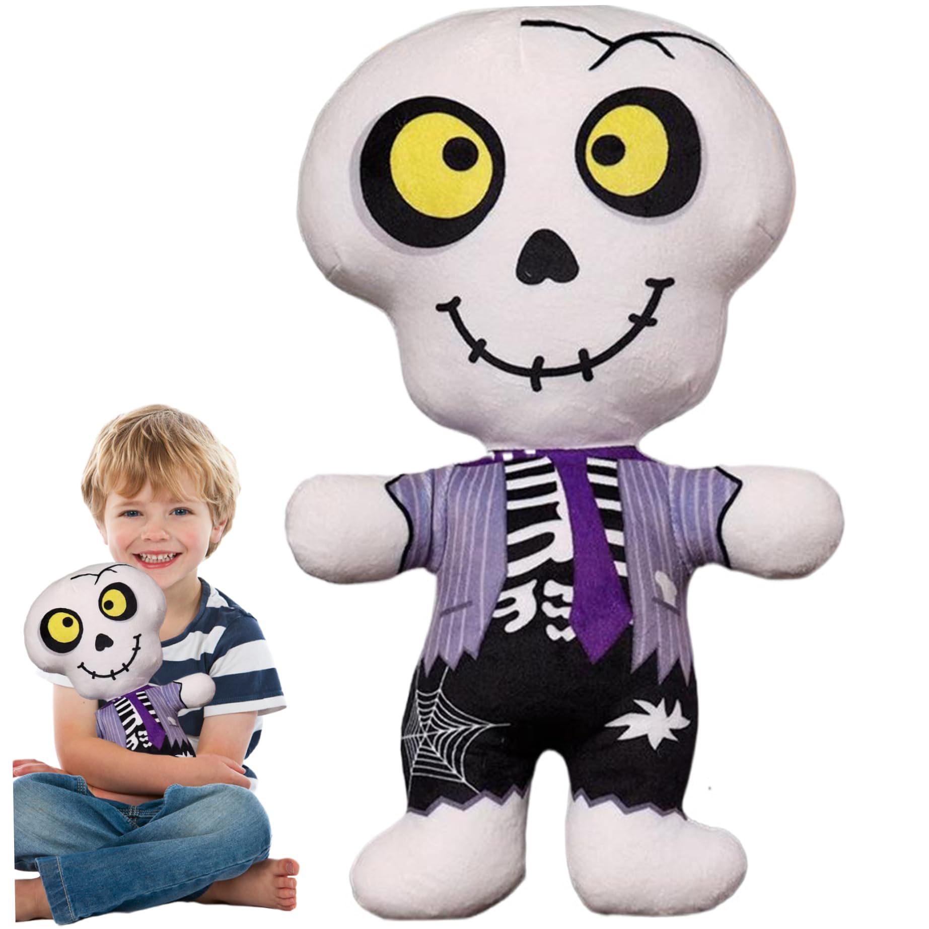 CNAFGBGG Halloween Plush, 12" Funny Scary Skeleton Plush Doll, Soft Comfortable Halloween Stuffed Animal, Plushies for Girl Boy Halloweeen Favor Style 1.. — image 1