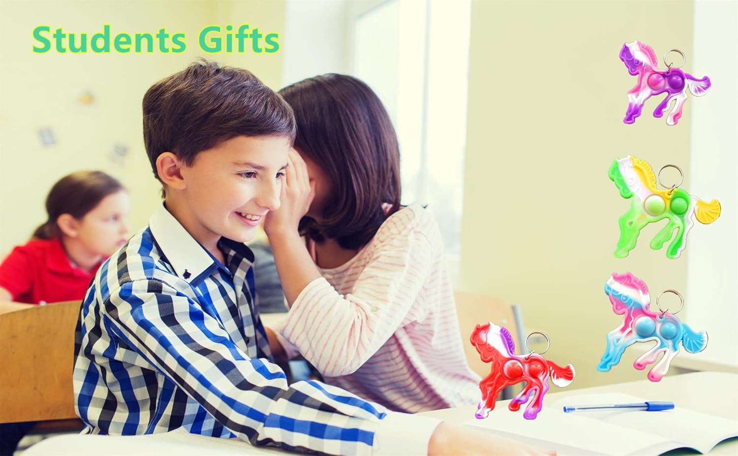 100 Packs Bulk Horse Push Rainbow Bubble Mini Pop Fidget for Boy Girls Kids, Birthday Party Favors Supplies Classroom summer Student Prize Gifts - Image 5