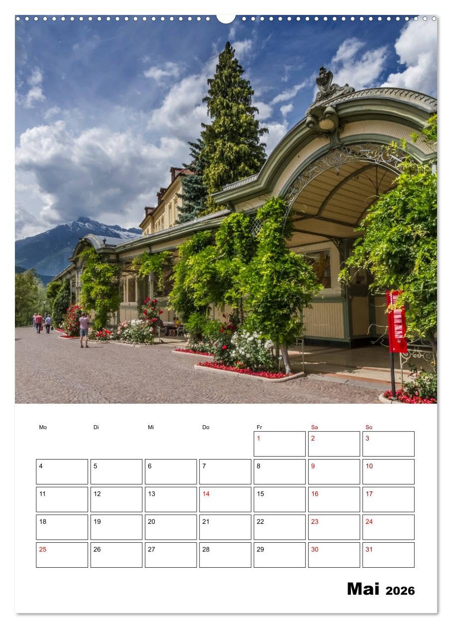 MERAN Terminplaner (Wandkalender 2026 DIN A2 hoch), CALVENDO Monatskalender: Kurstadt in einer bezaubernden Umgebung (CALVENDO Orte)