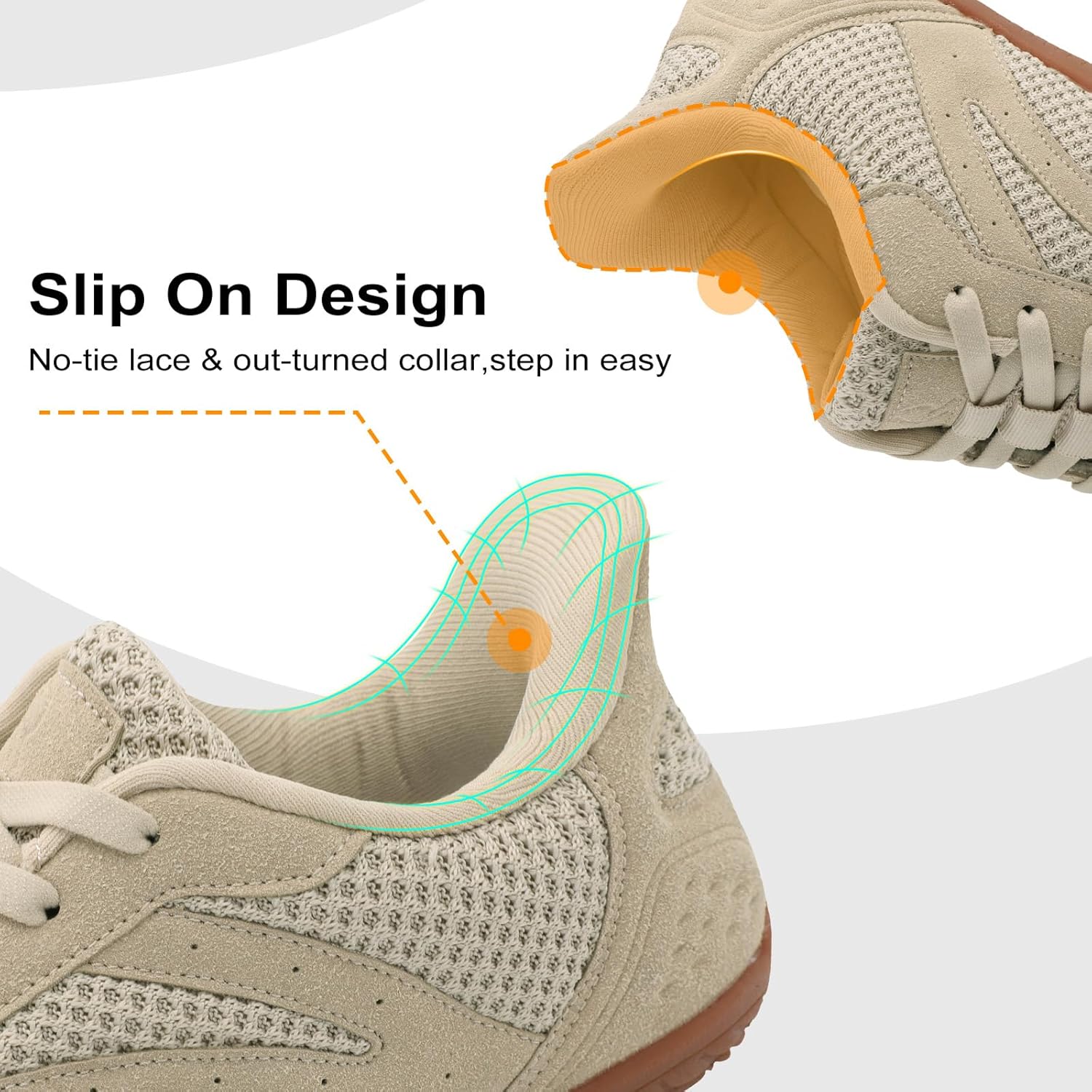 relxfeet Men's Barefoot Slip-On Shoes Wide Toe Box Zero Drop Minimalist Sneakers for Walking Training & Everyday Comfort - Image 3