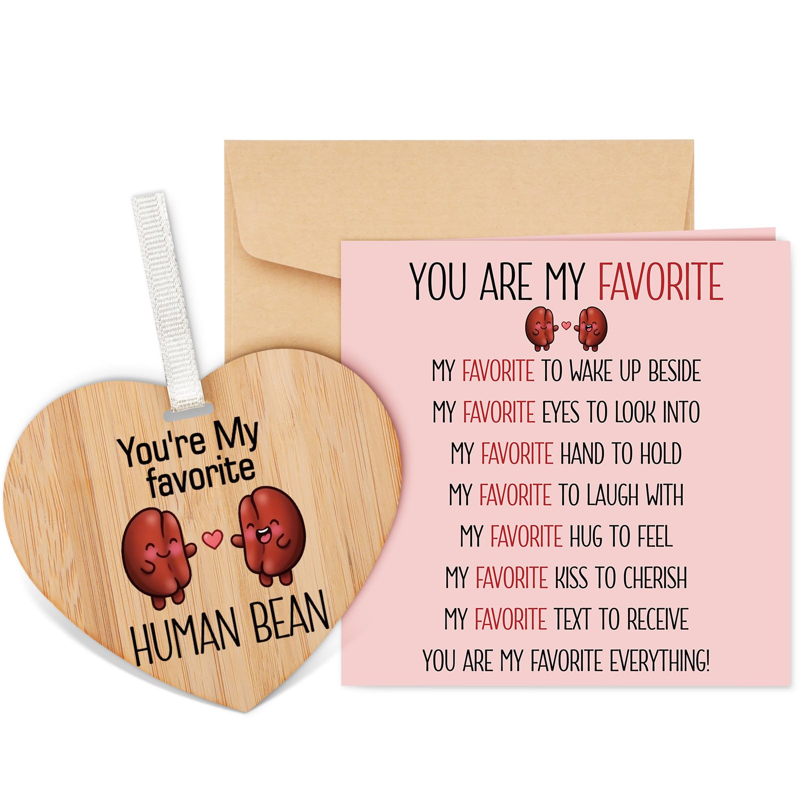 PRSTENLY Wife Birthday Card with Wooden Heart Plaque, 150x150mm