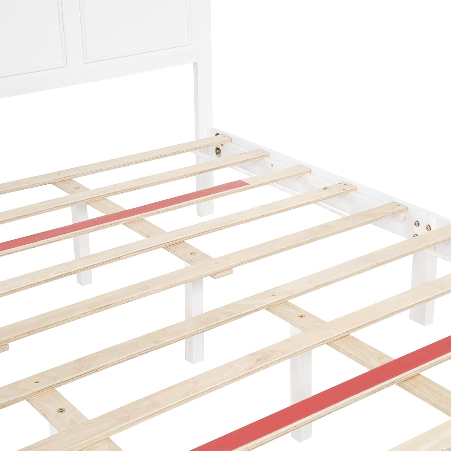 VECELO King Size Farmhouse Platform Bed Frame with LED Headboard, Dual USB & Type-C Charging Ports,Under-Bed Storage, Solid Wood Slat, No Box Spring Needed, Rustic Style Bed for Bedroom, White