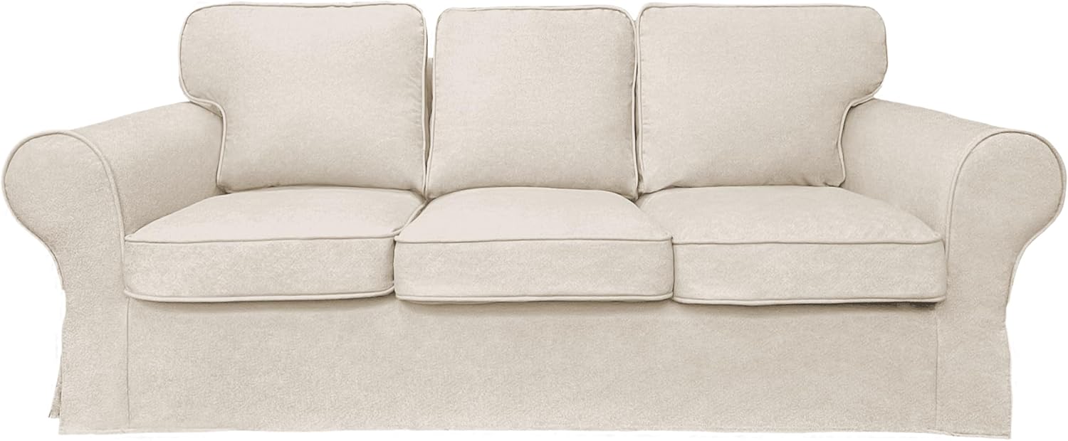 Couch Cover ONLY! for IKEA Ektorp 3 Seat(228cm), Sofa Covers for 3 Cushion Small Couch, Sofa Slipcovers for Living Room with Cushion Covers (989-3, 3 Seat)