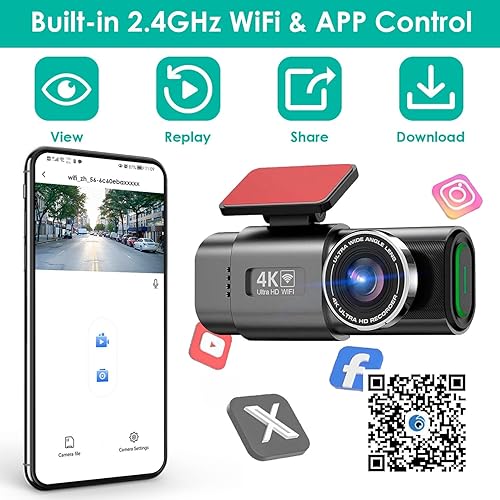 Miniatura 5 de iMounTEK Cámara de tablero para automóviles, cámara de tablero de automóvil de 3 canales, 1296 x 1080P, cámara frontal interior y trasera, cámara