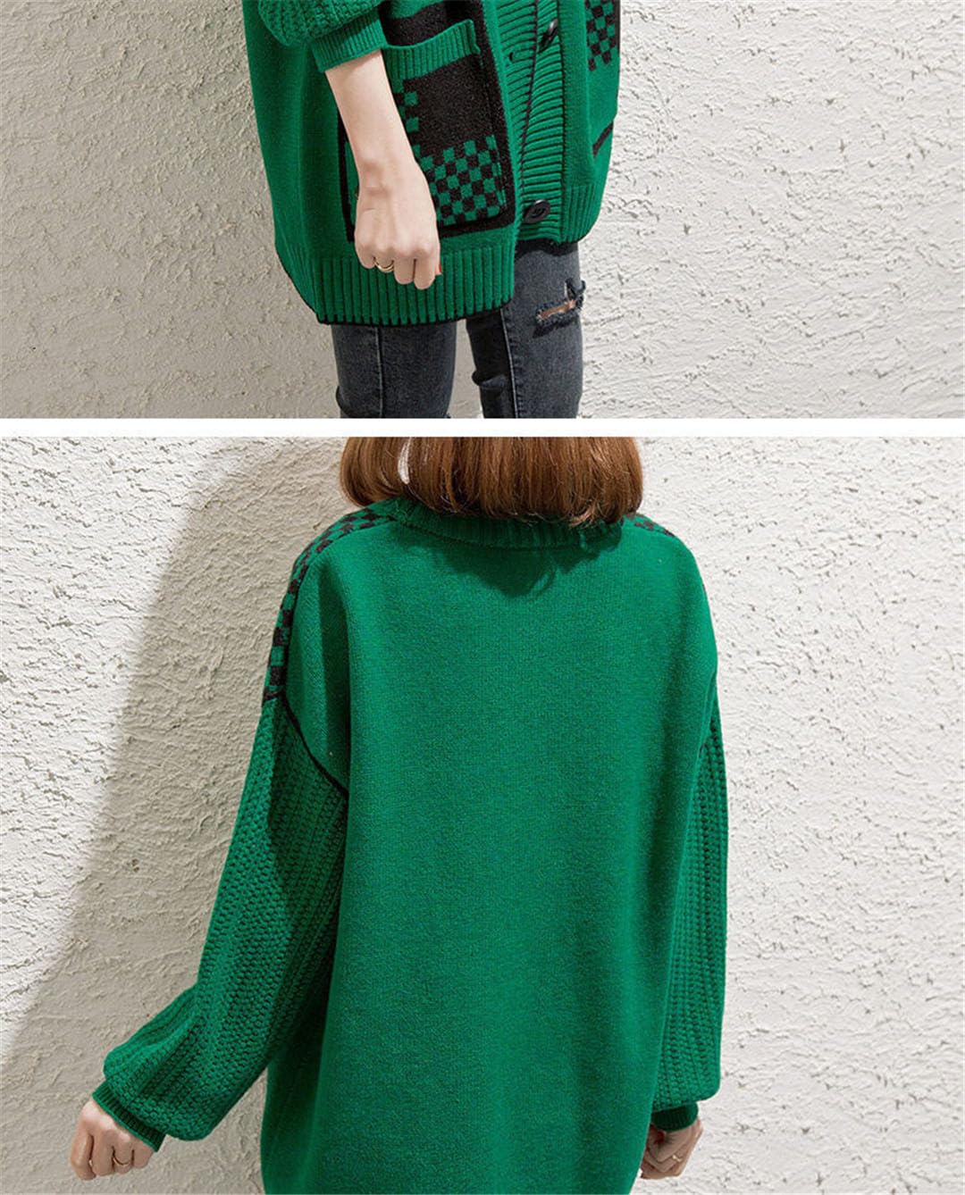 Abrigo De Suéter para Mujer Prendas De Punto Cárdigan Informal De Manga Larga con Un Solo Pecho Outwear
