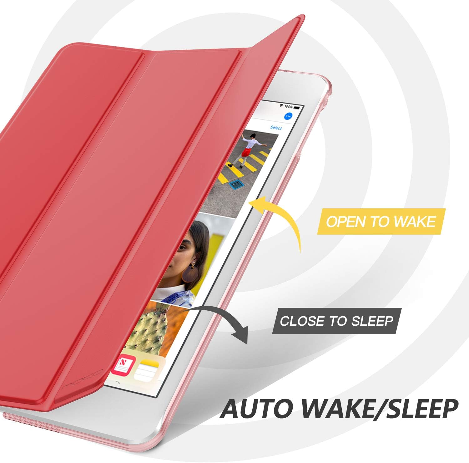 MoKo Smart Case for iPad mini 5 2019/Mini 4 2015 7.9 inch, Red image 5